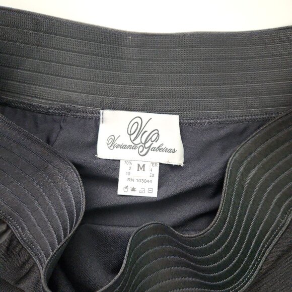 Viviana Gabeiras Black Maxi Long Skirt elastic waist mesh mixed media Size M - Picture 8 of 9